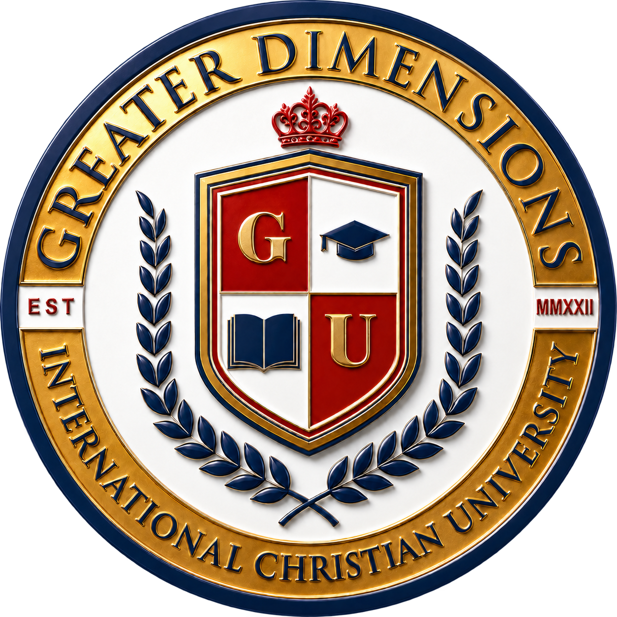Official seal of Greater Dimensions International Christian University